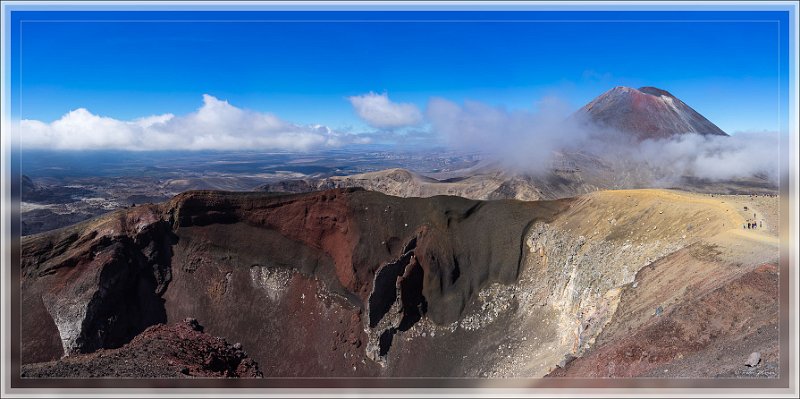 Red Crater Pano1.jpg - Red Crater with Mt. Ngauruhoe in background. Tongariro National Park. Panorama 15608 x 7354 pixels.